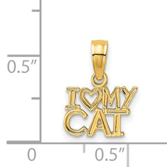 14k I HEART MY CAT Charm