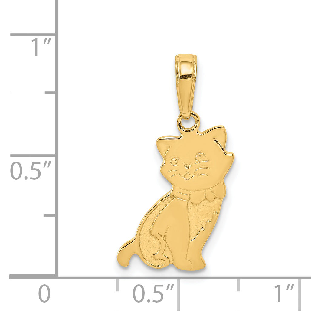 14K Sitting Cat Pendant