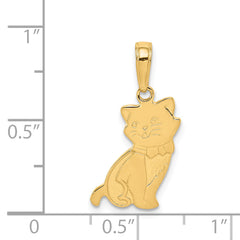 14K Sitting Cat Pendant