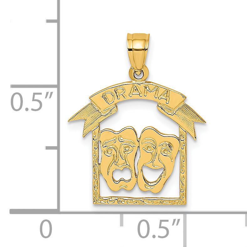 14K Comedy/Tragedy Drama Story in Frame Charm