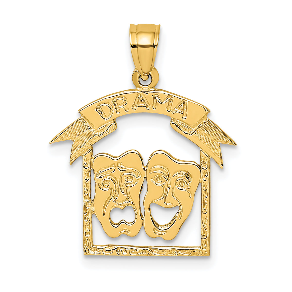 14K Comedy/Tragedy Drama Story in Frame Charm