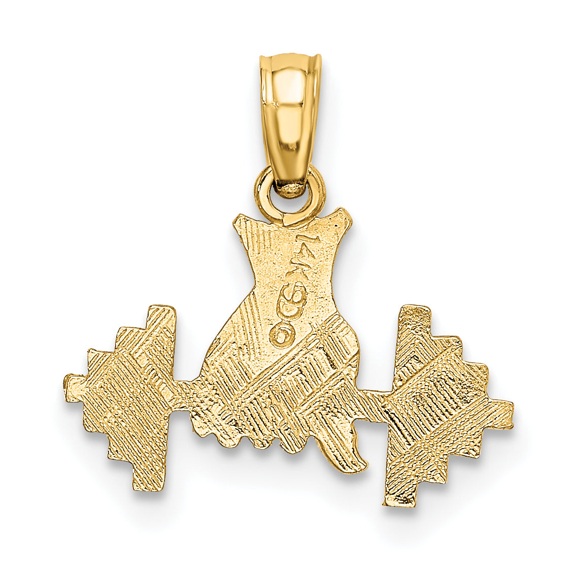 14K Hand Holding Barbell Charm