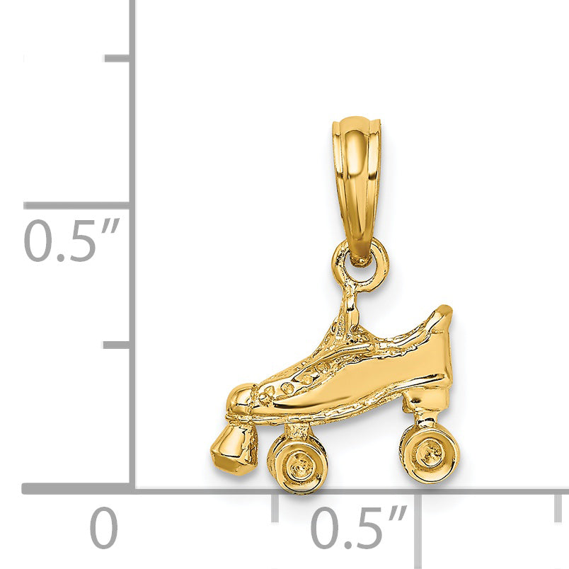 14K 3-D Roller Skate Charm