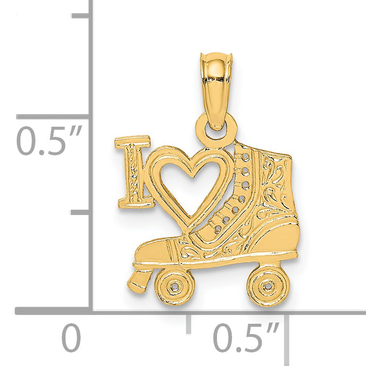 14K I HEART w/Roller Skate Charm