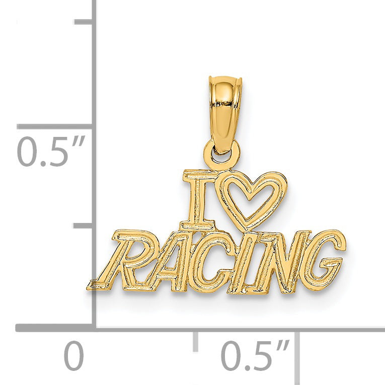 14K I HEART RACING Charm