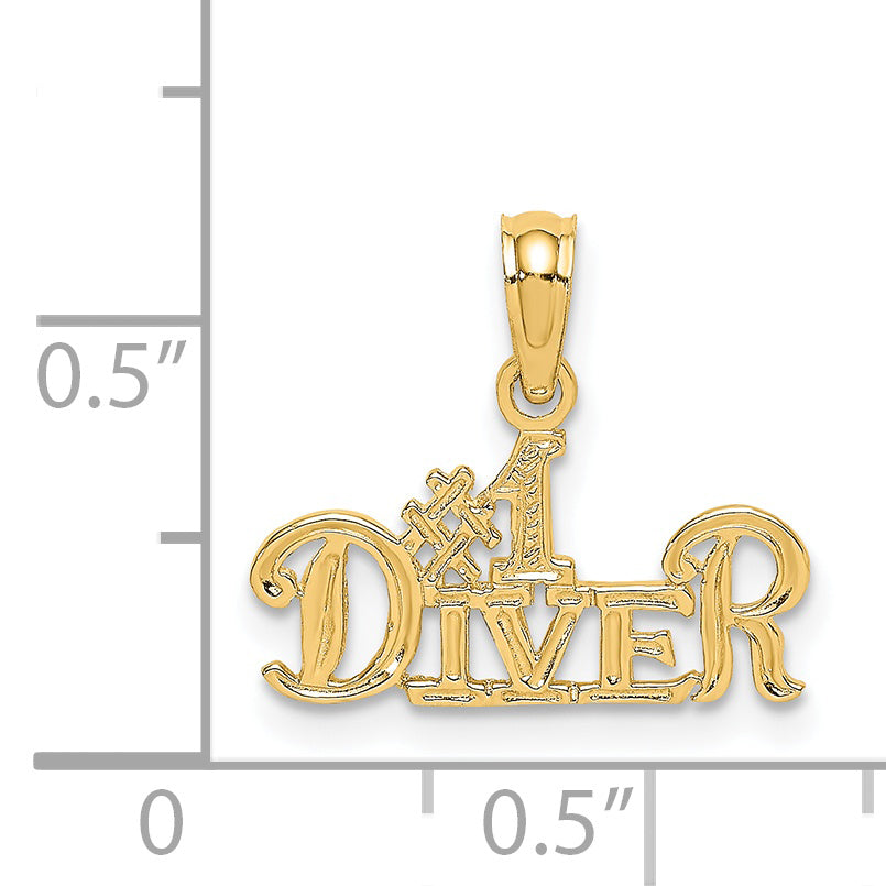 14K #1 DIVER Charm