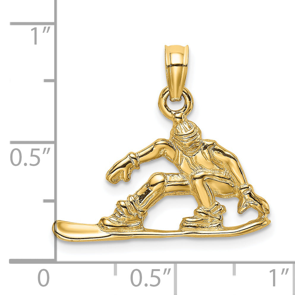 14K Snowboarder Charm