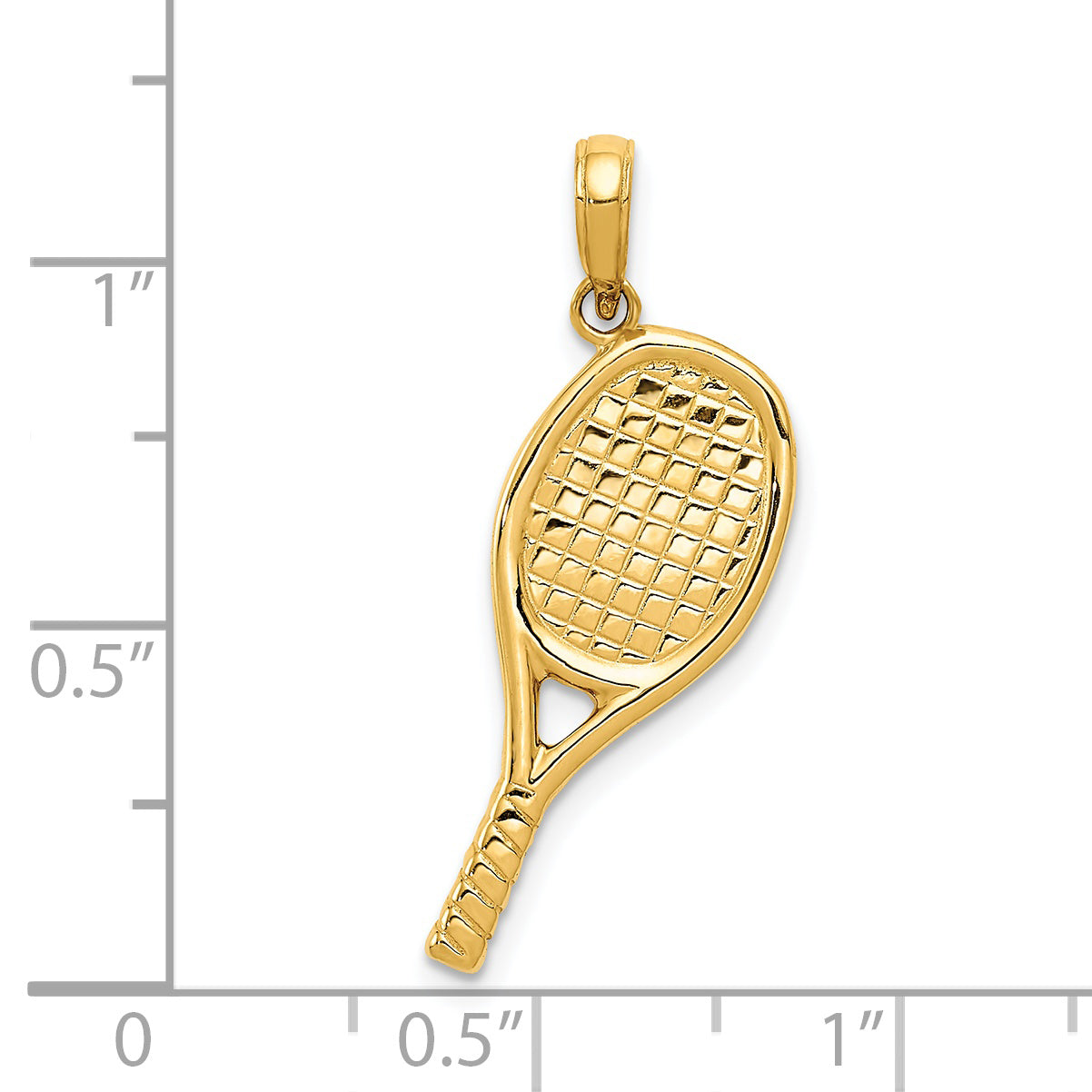 14K Gold 3D Racquetball Pendant with Polished Finish – Sport-Inspired Elegance for Men