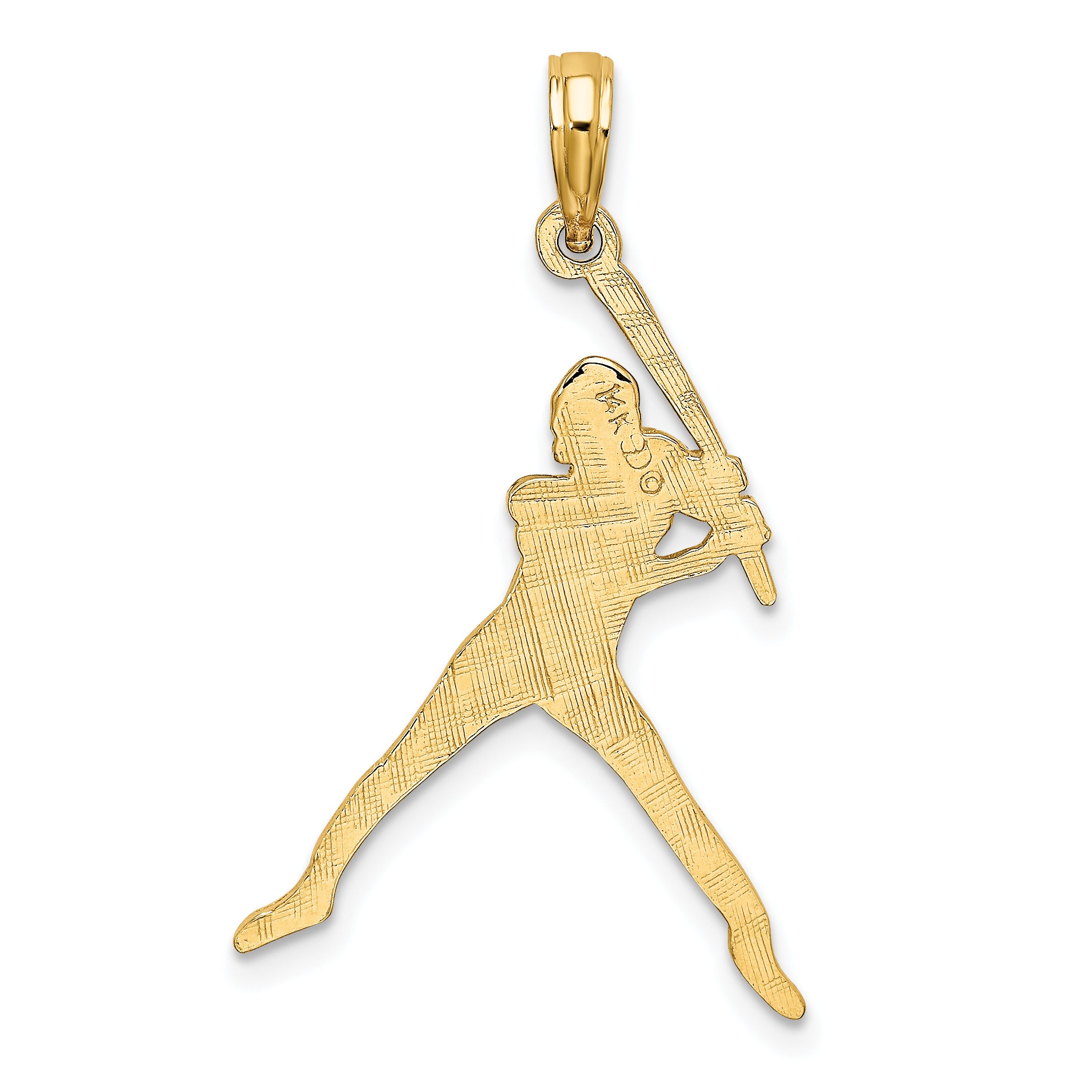 14K Baseball Batter Charm