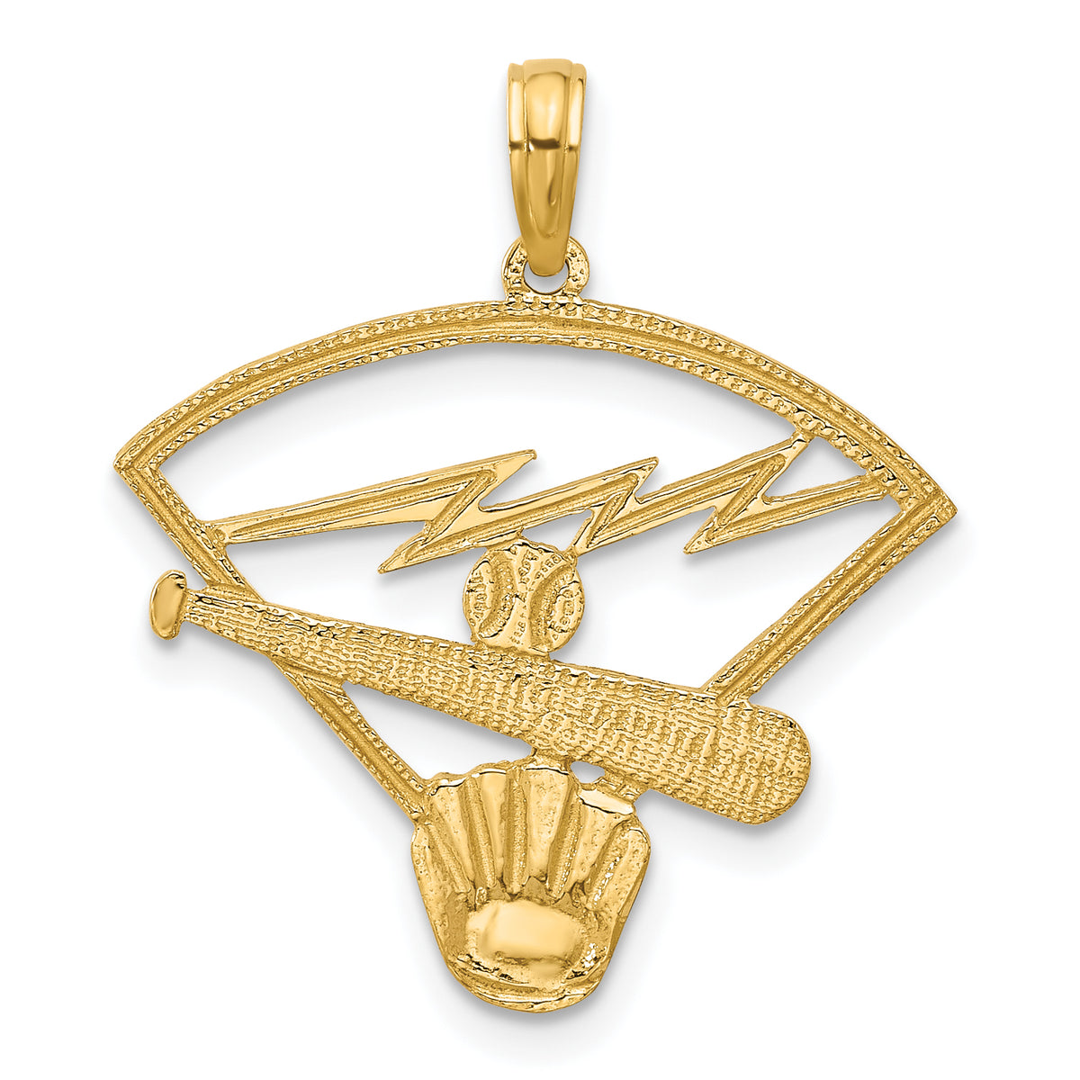 14K Baseball Diamond Pendant