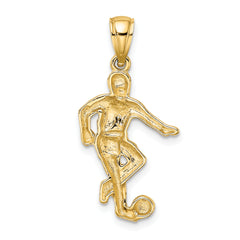 14K Boy Soccer Player Running with Ball Charm