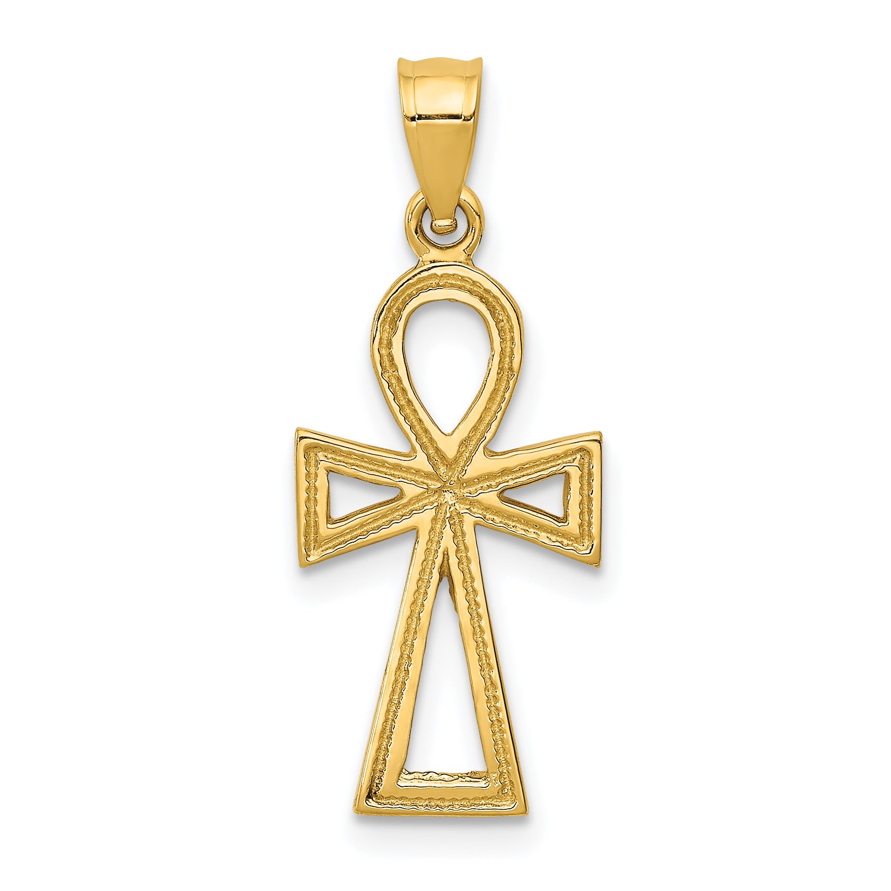 14k Ankh Cross Charm