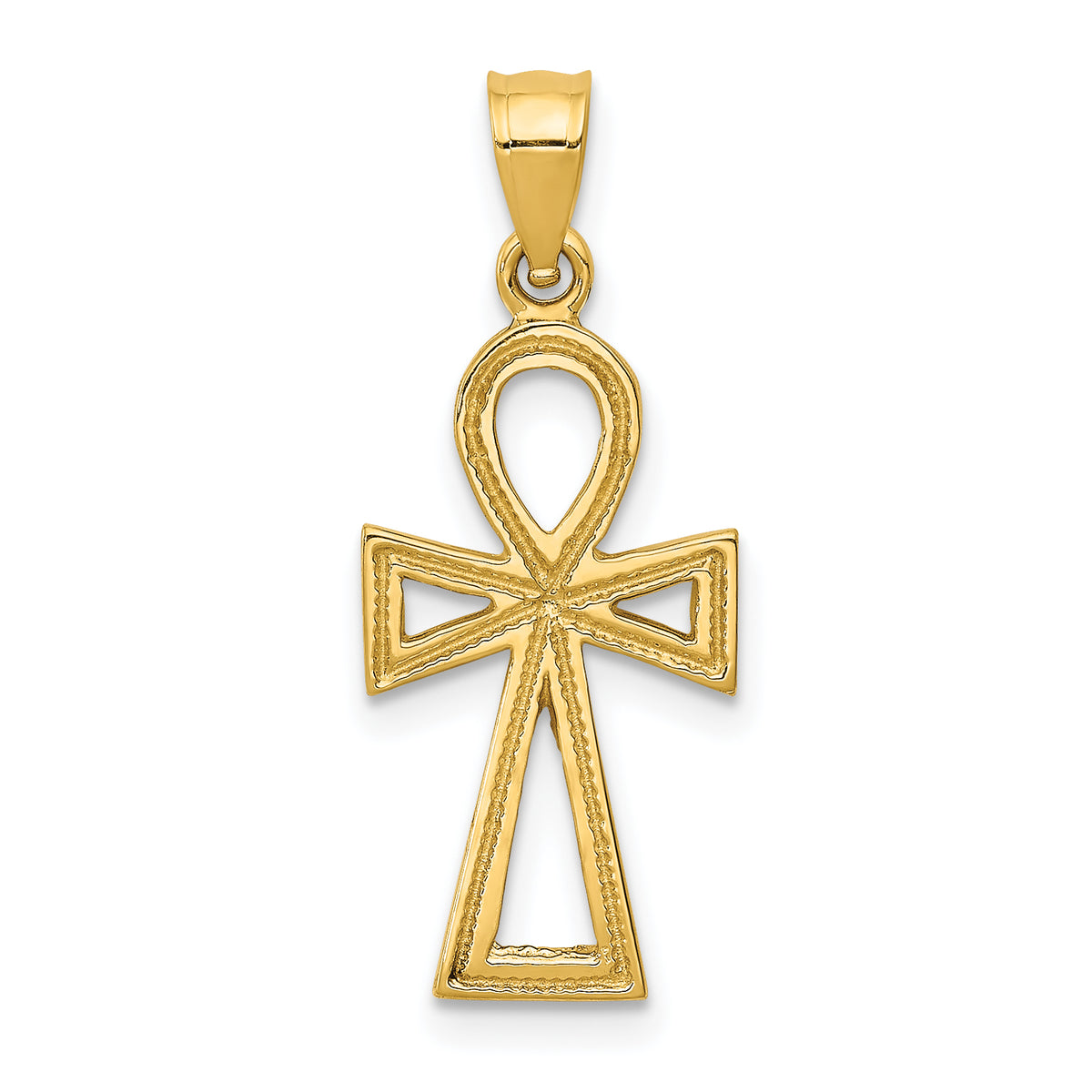 14k Ankh Cross Charm