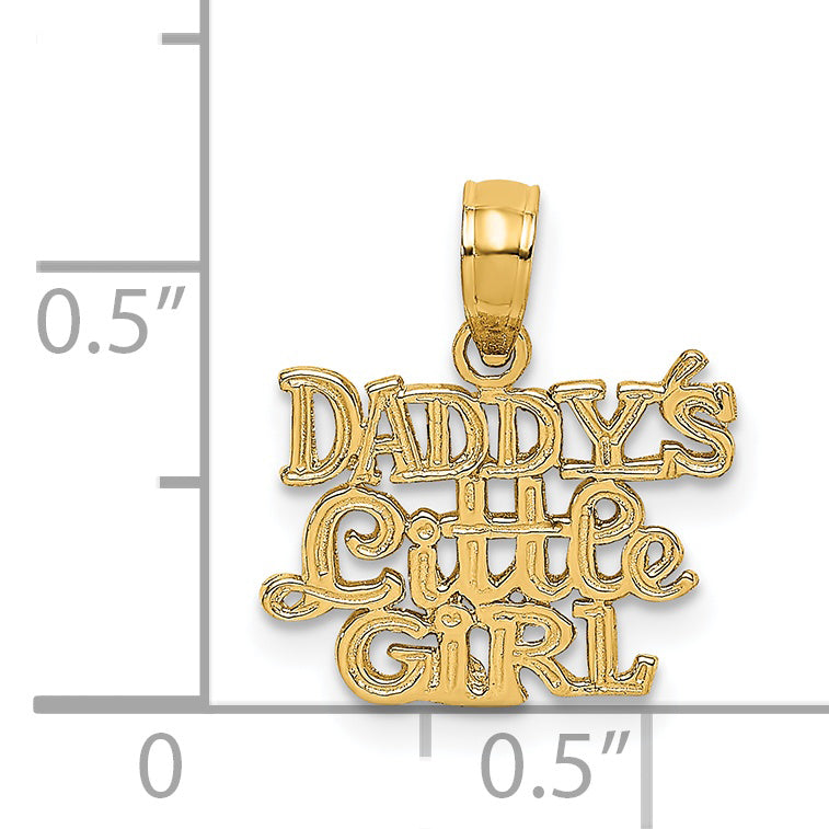 14k Polished  DADDYS LITTLE GIRL Charm