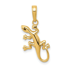 14k Polished Gecko Pendant