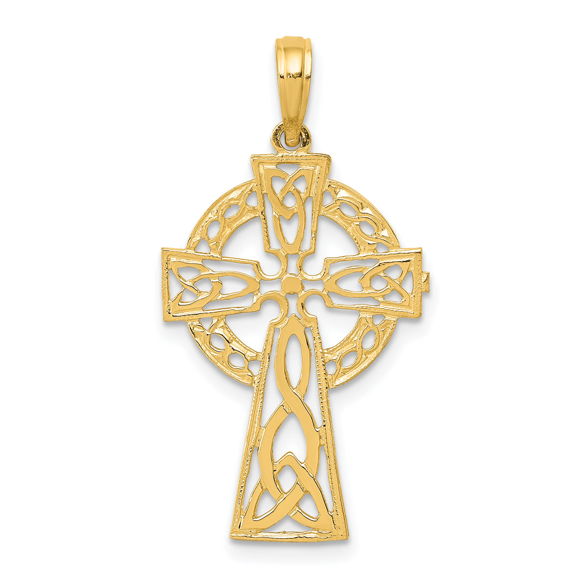 14k Polished Celtic Cross Pendant