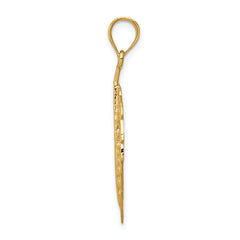 14K Polished Leaf Pendant