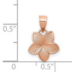 14K Rose Polished Mini Plumeria Pendant