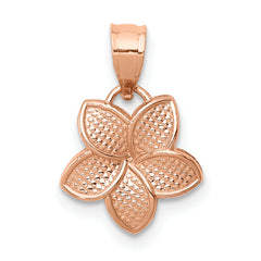 14K Rose Polished Mini Plumeria Pendant