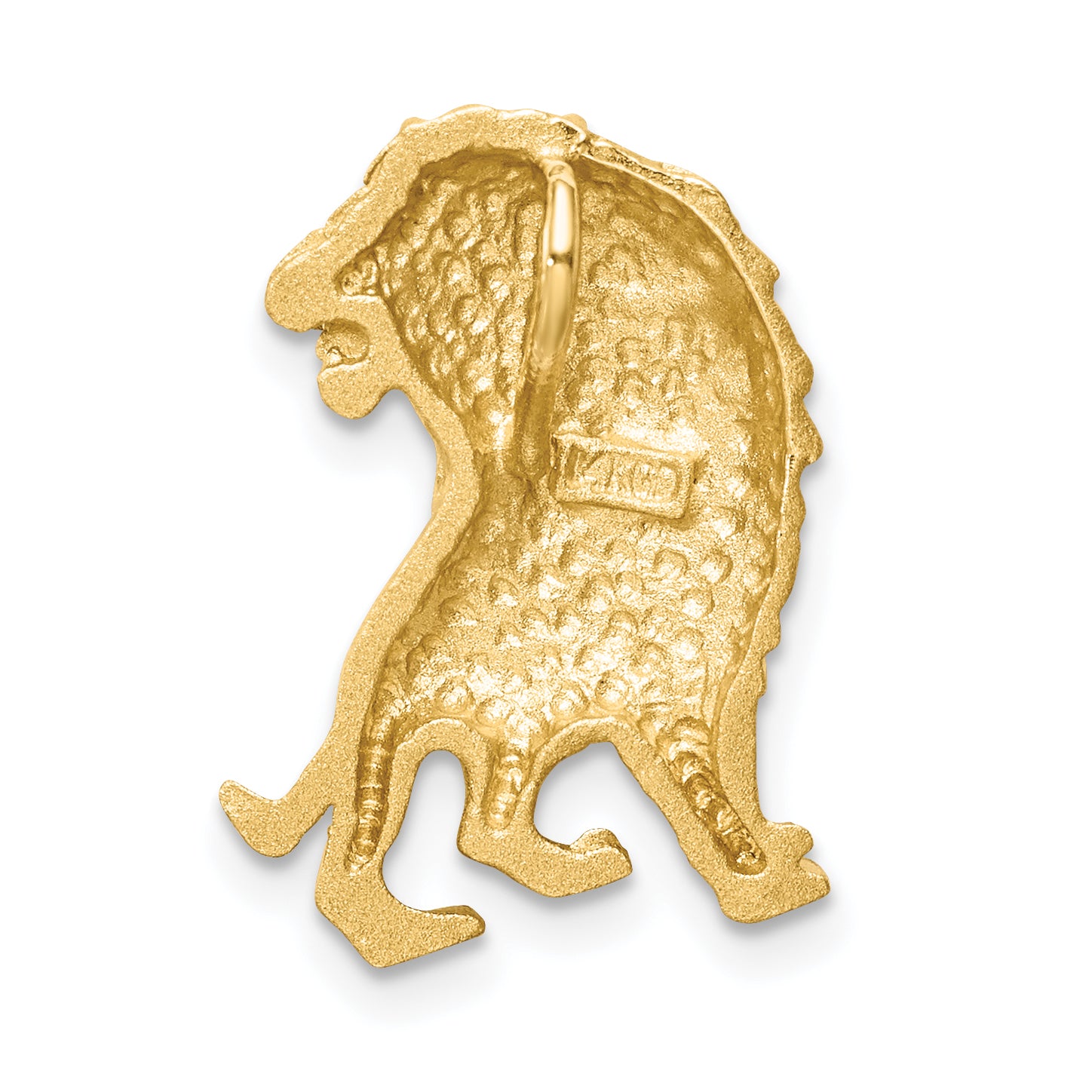 14K Brushed Diamond-cut Lion Chain Slide