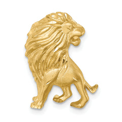 14K Brushed Diamond-cut Lion Chain Slide