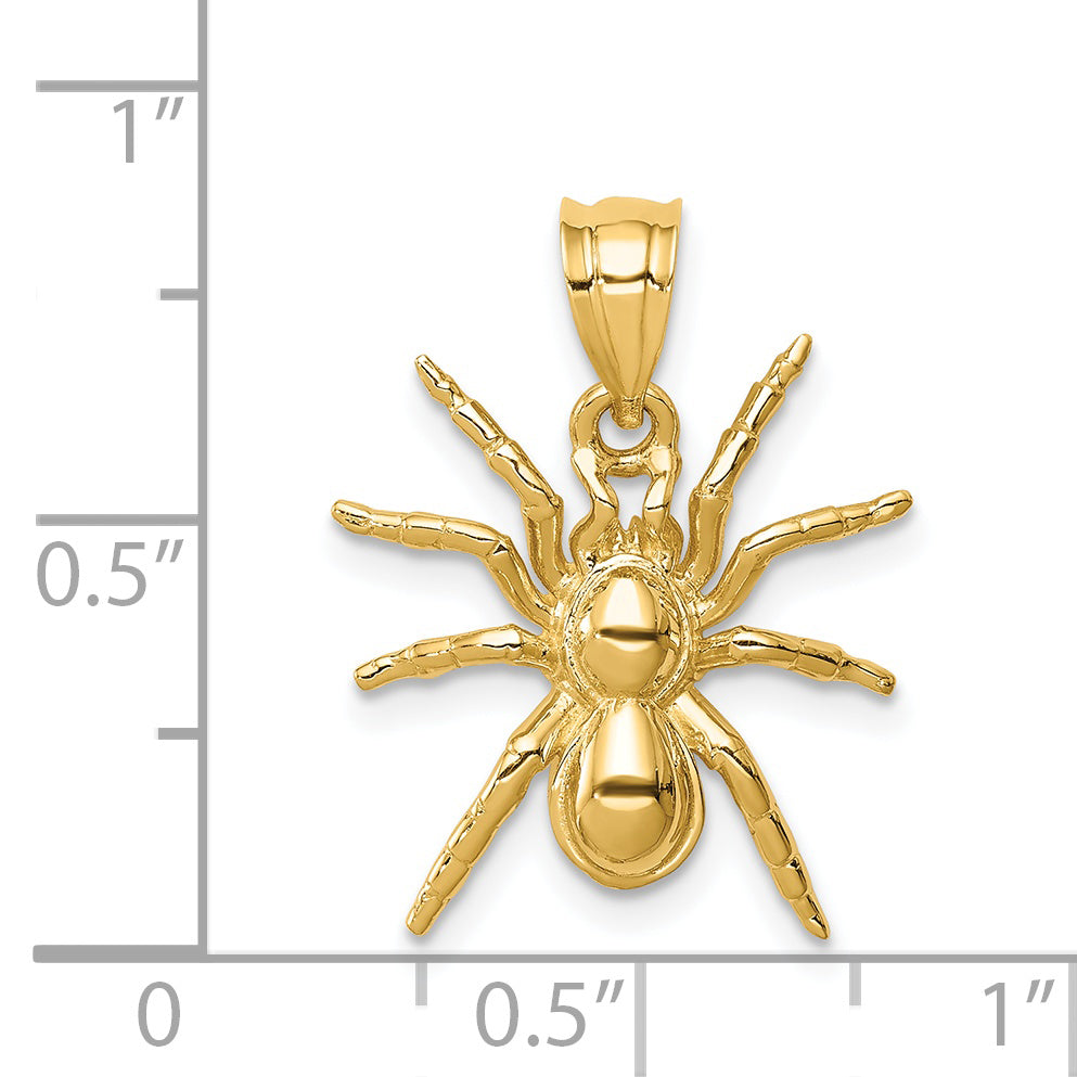 14K Polished Spider Pendant