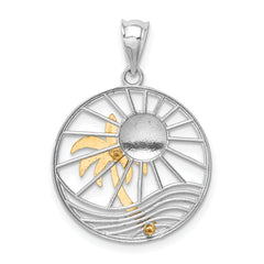 14K Two-tone Polished Sunset Pendant