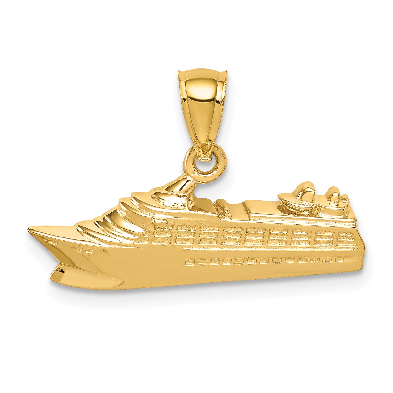 14K Polished Cruse Ship Pendant