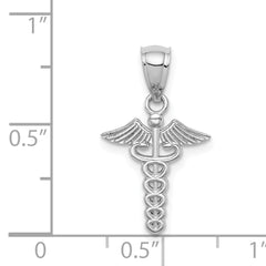 14K White Polished Medical Symbol Pendant