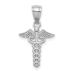 14K White Polished Medical Symbol Pendant