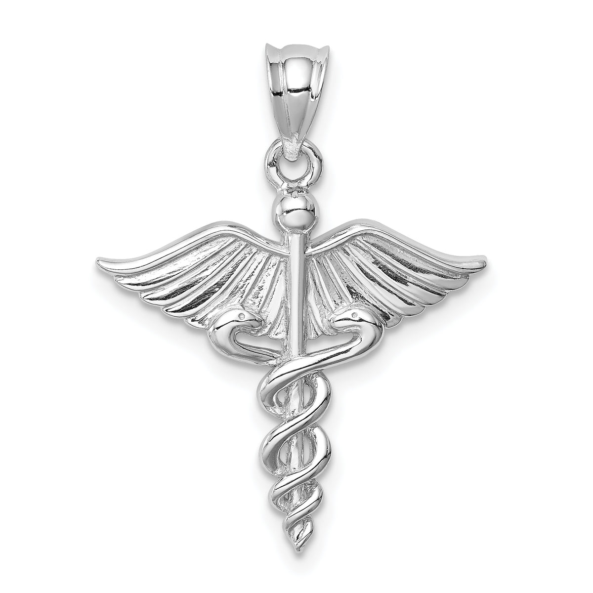 14K White Polished 3-D Medical Pendant