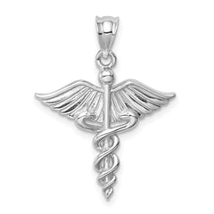 14K White Polished 3-D Medical Pendant