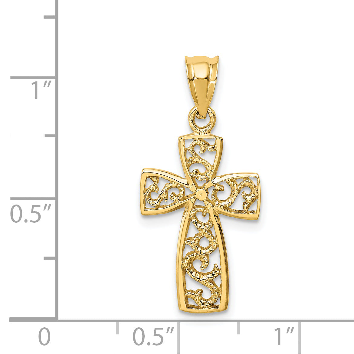 14K Polished Cross Pendant