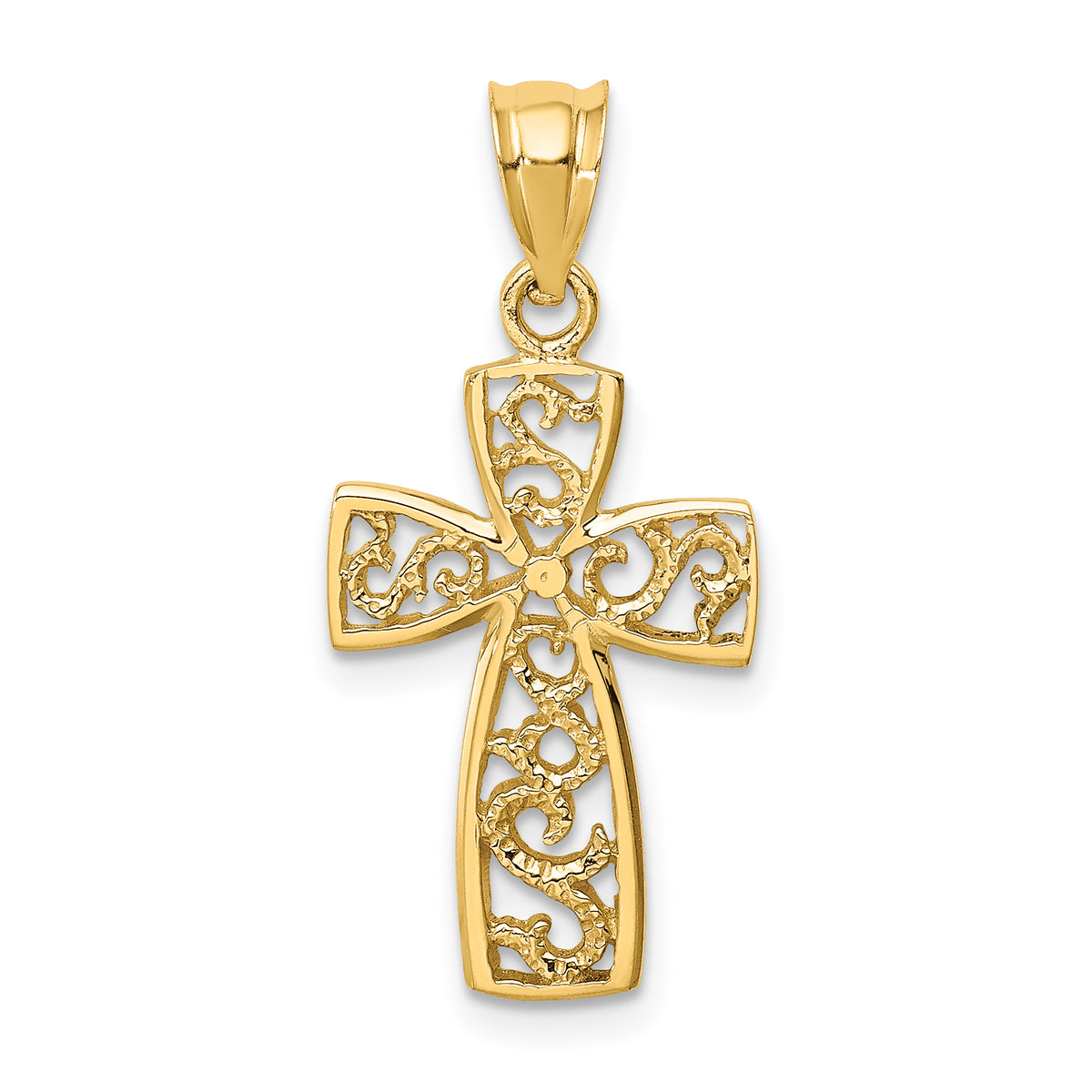 14K Polished Cross Pendant