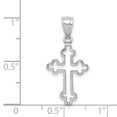 14K White Polished Cross Pendant