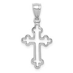 14K White Polished Cross Pendant