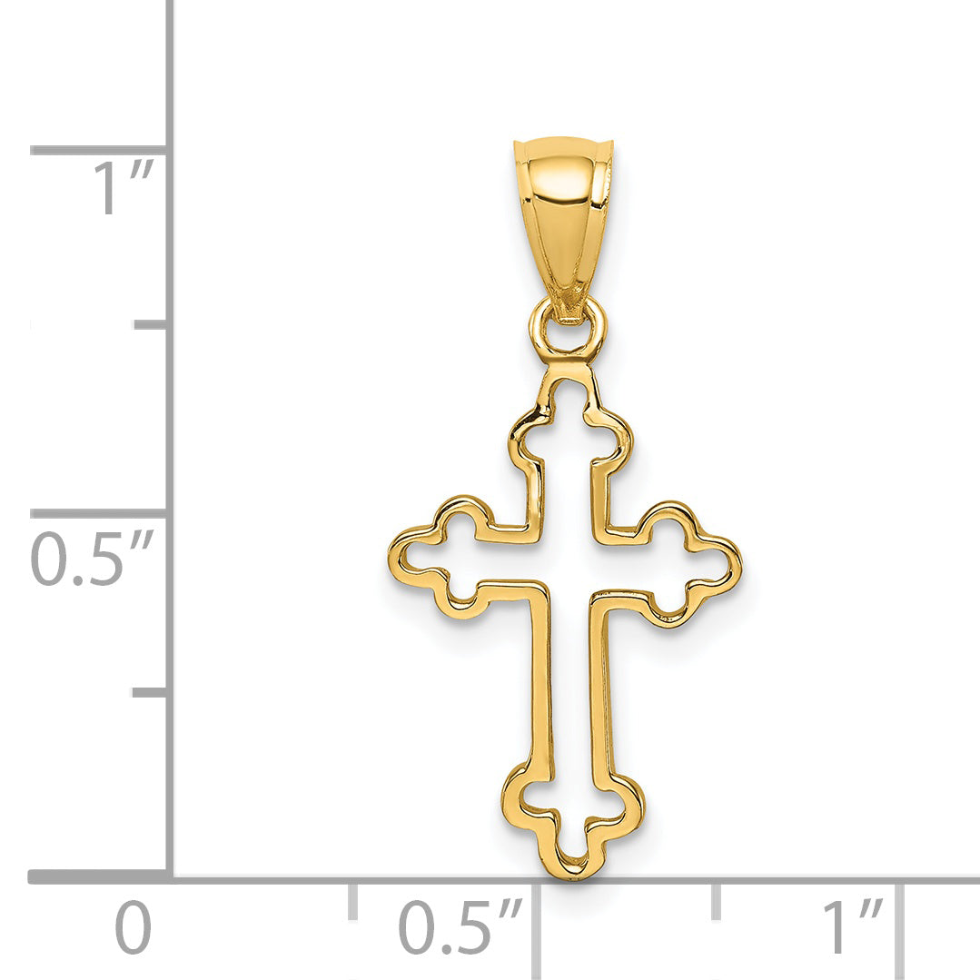 14K Polished Cross Pendant