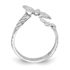 14K Polished & Textured Butterfly Toe Ring