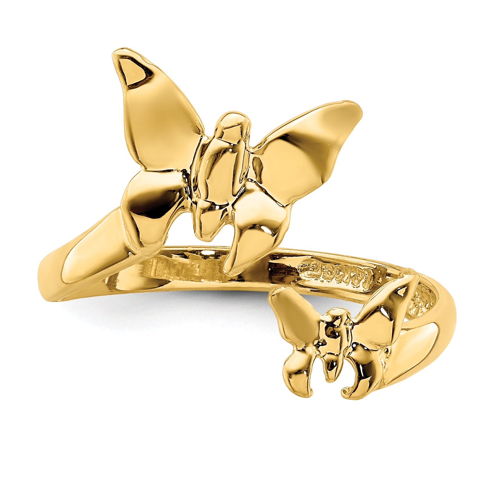 14K Polished Butterfly Toe Ring