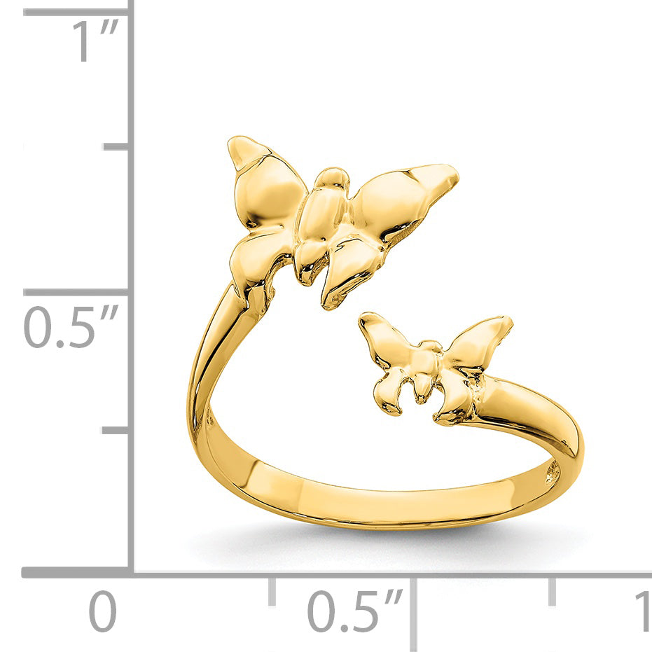 14K Polished Butterfly Toe Ring