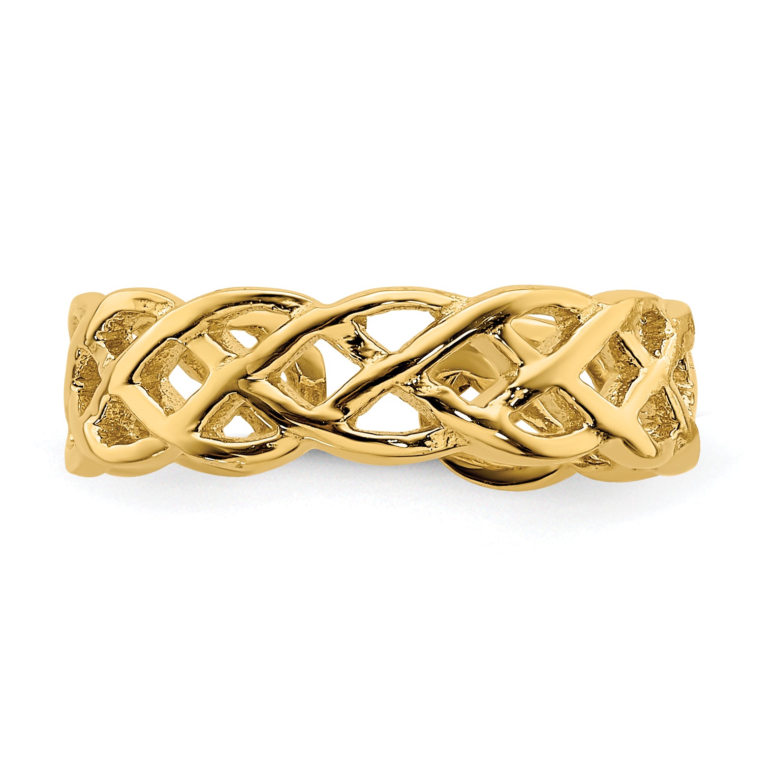 14K Polished Braided Toe Ring