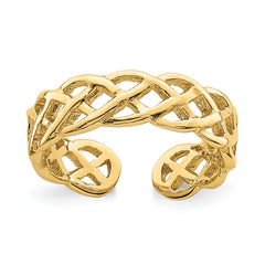 14K Polished Braided Toe Ring