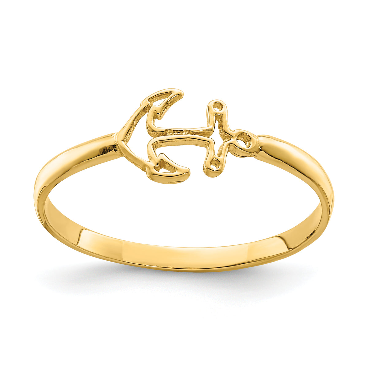 14K Polished Anchor Ring