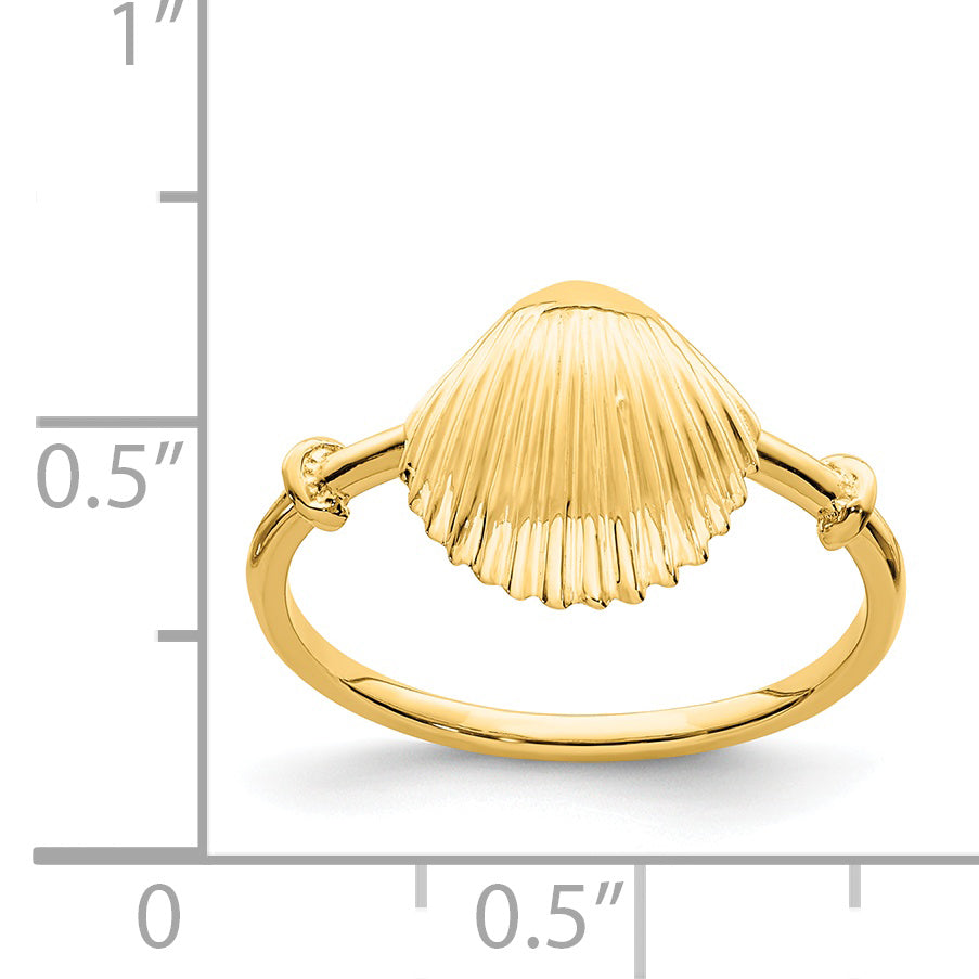 14K Polished Shell Ring