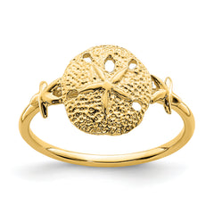 14K Polished Sand Dollar Ring