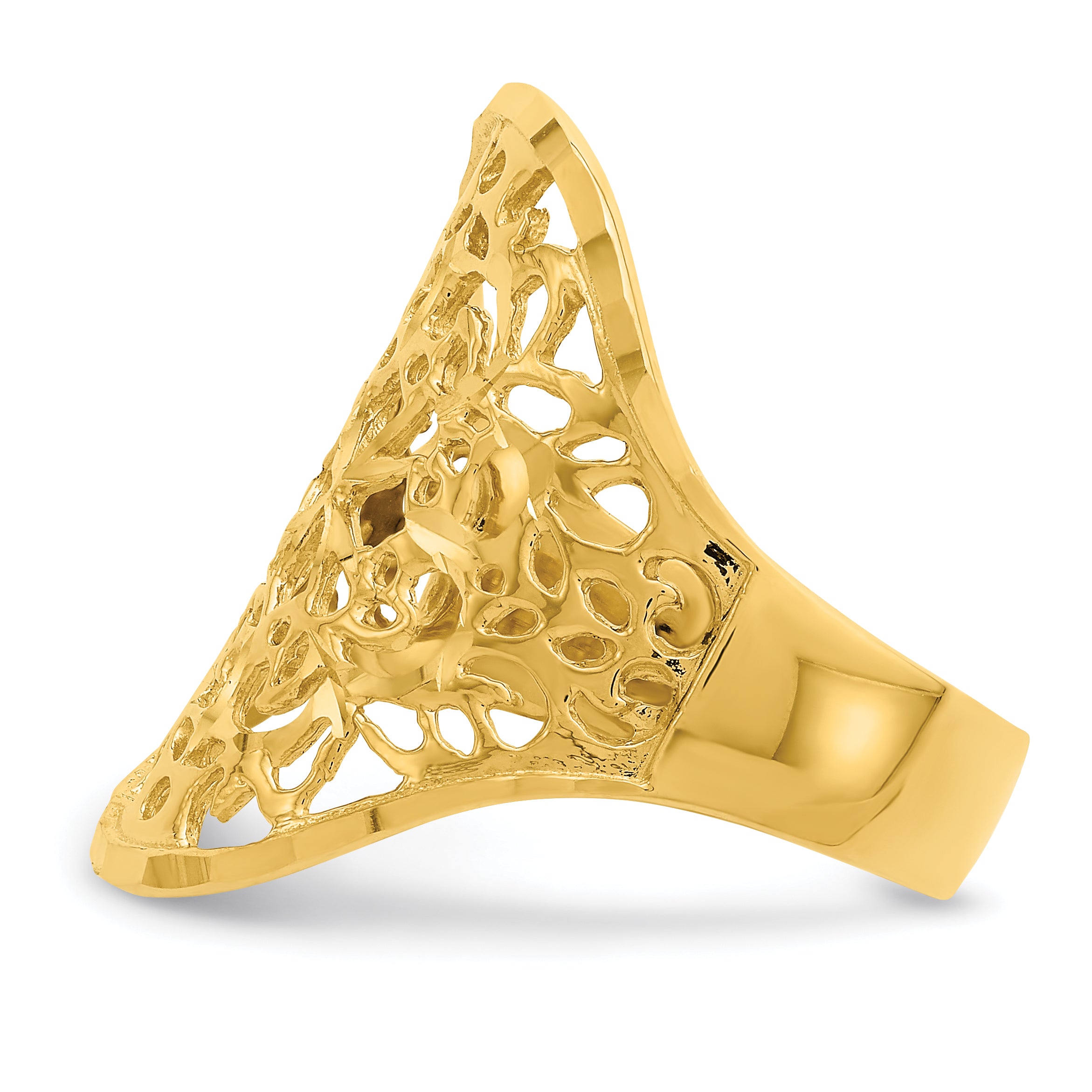 14K Polished Filigree Ring