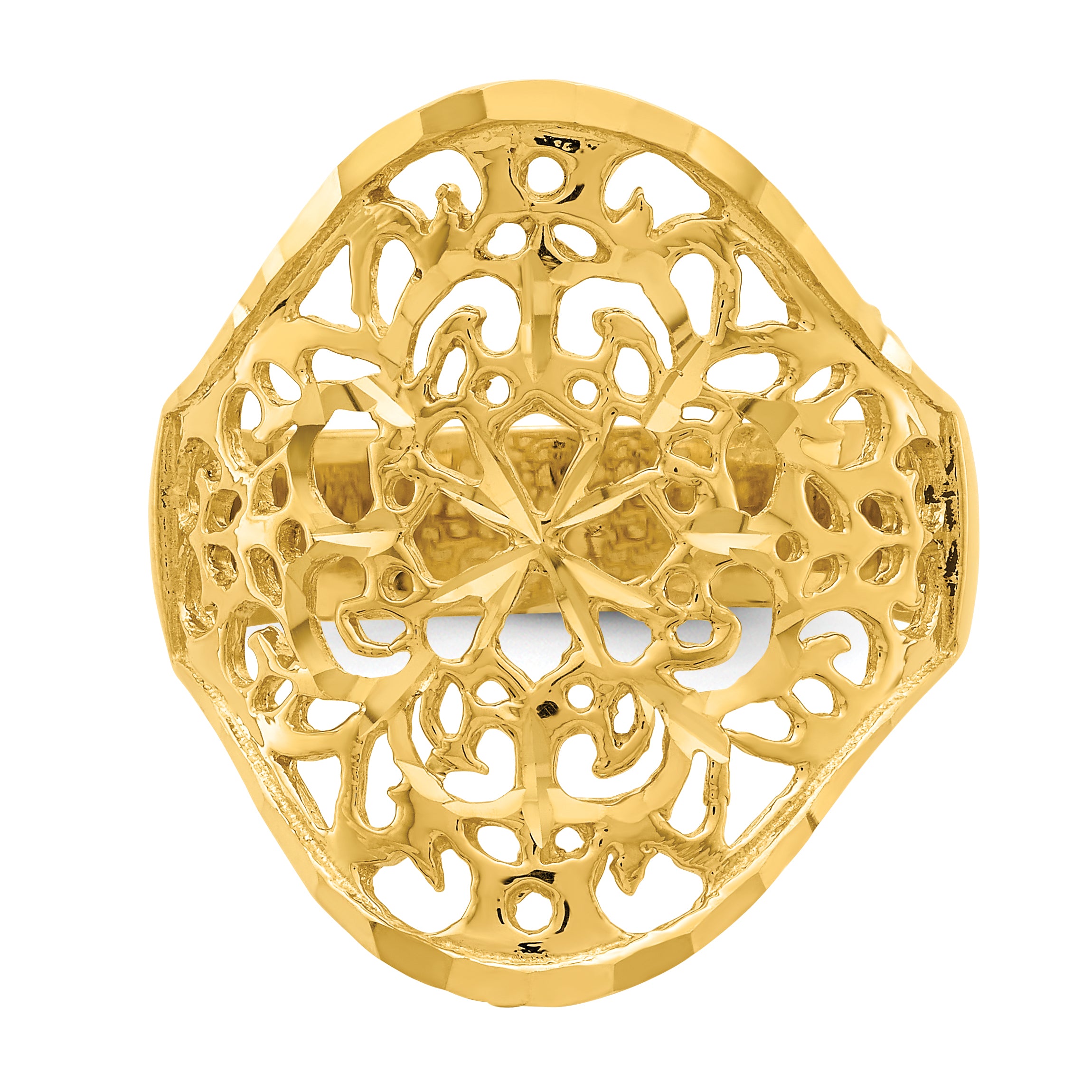 14K Polished Filigree Ring