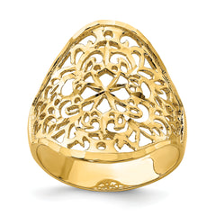 14K Polished Filigree Ring