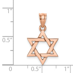 14K Rose Polished Star of David Pendant