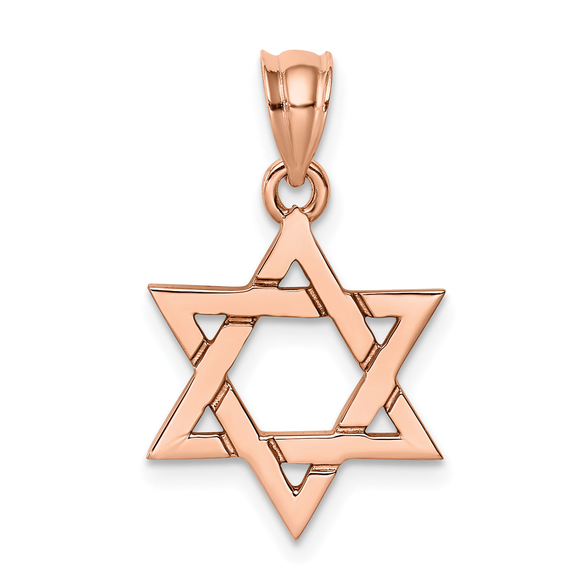 14K Rose Polished Star of David Pendant